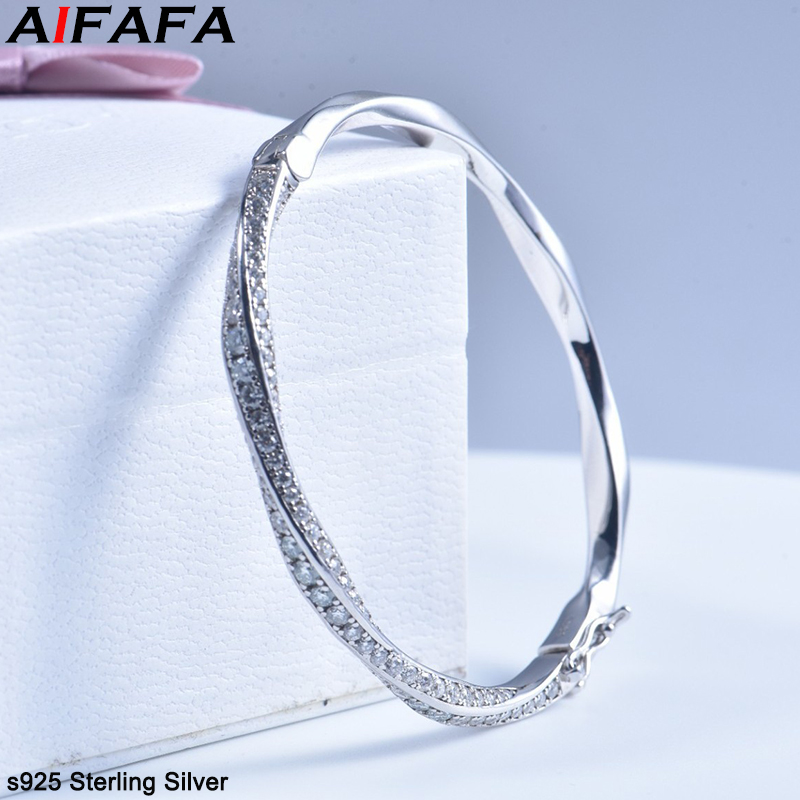 s925 Sterling Silver Bangle fo - Cuff Bangle Bracelet 评论和价格