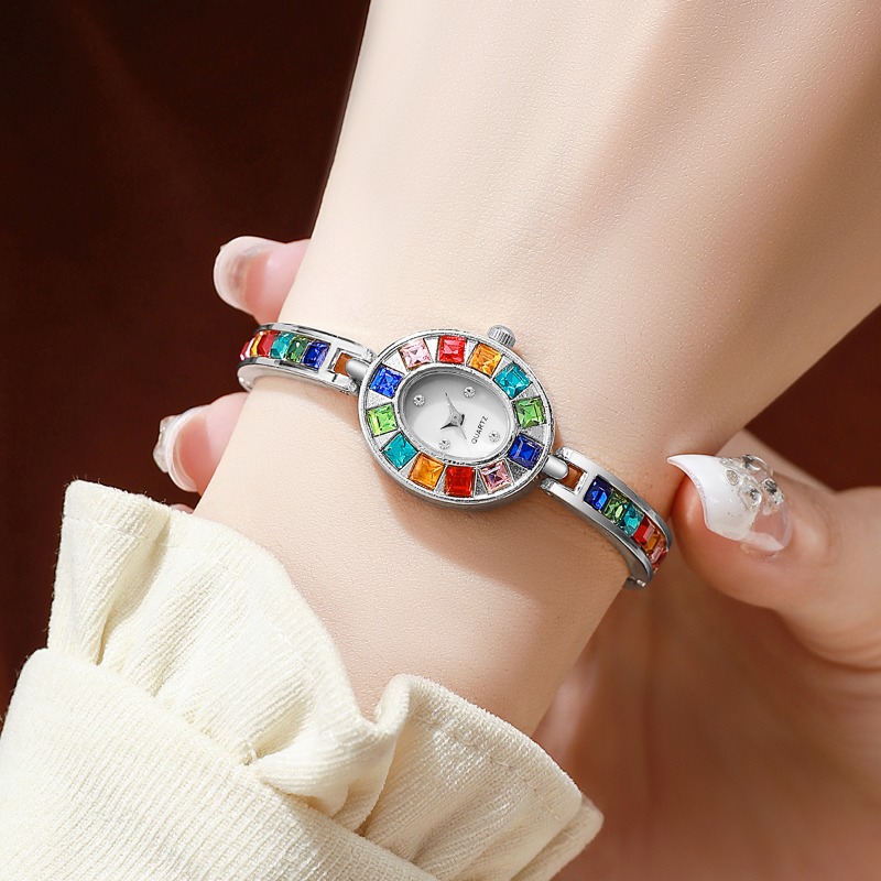 2pcs Elegant Colorful Rhinesto - Mystery Jewelry Jar Watches 评论和价格