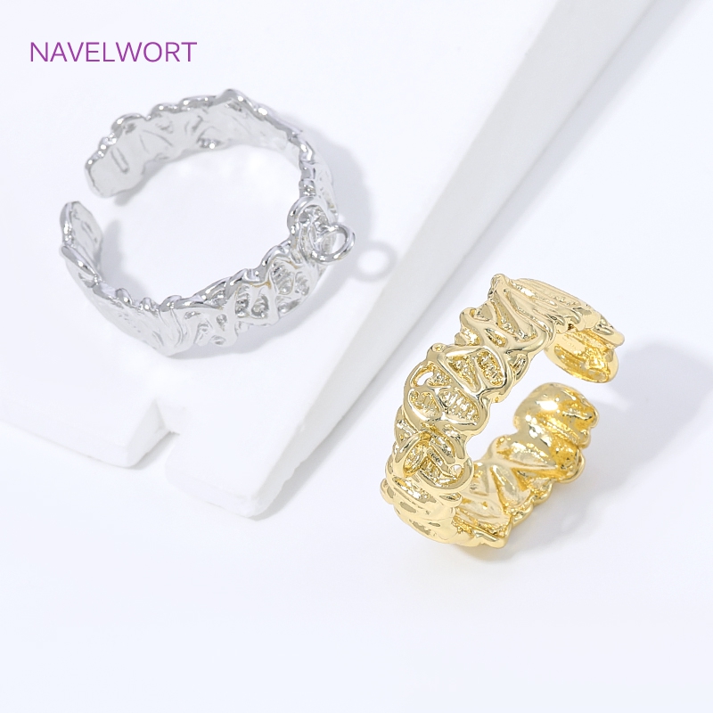 18K Gold Plated Brass Stripe O - Gold Plated Ring 评论和价格