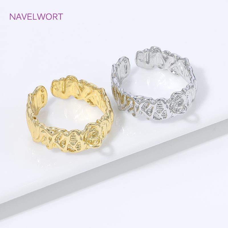 18K Gold Plated Brass Stripe O - Gold Plated Ring 评论和价格