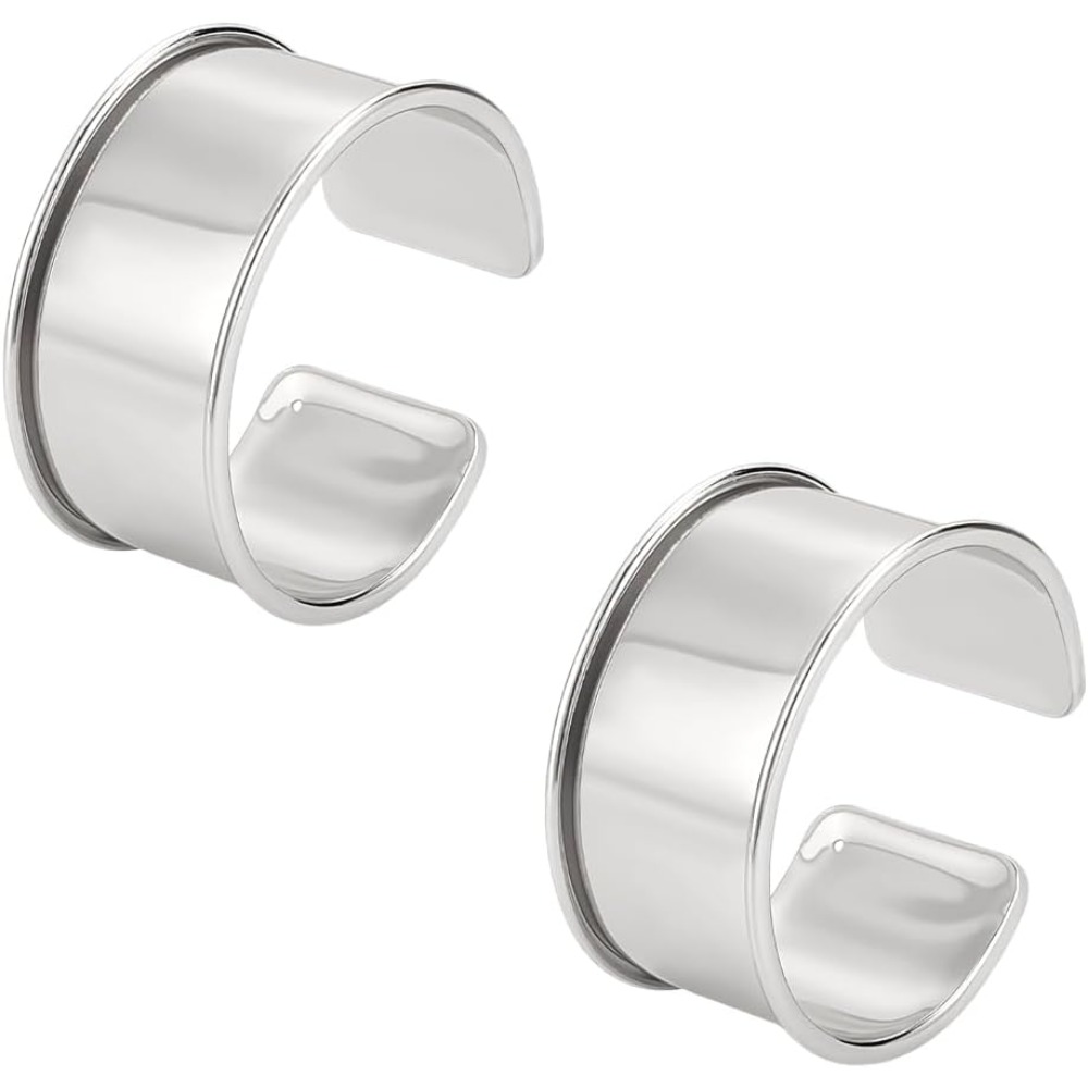 2pcs Platinum Grooved Bangles  - Cuff Bangle Bracelet 评论和价格