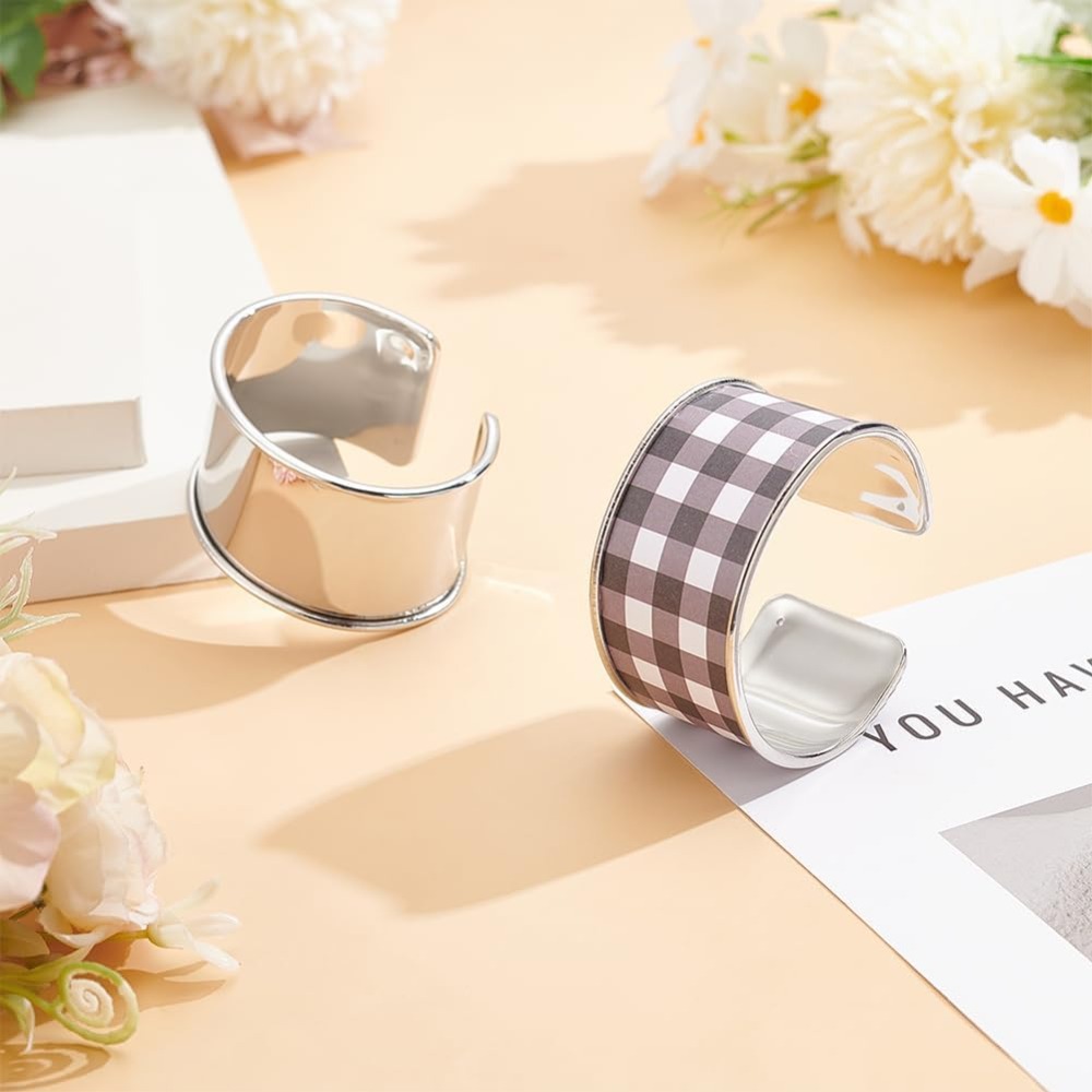 2pcs Platinum Grooved Bangles  - Cuff Bangle Bracelet 评论和价格