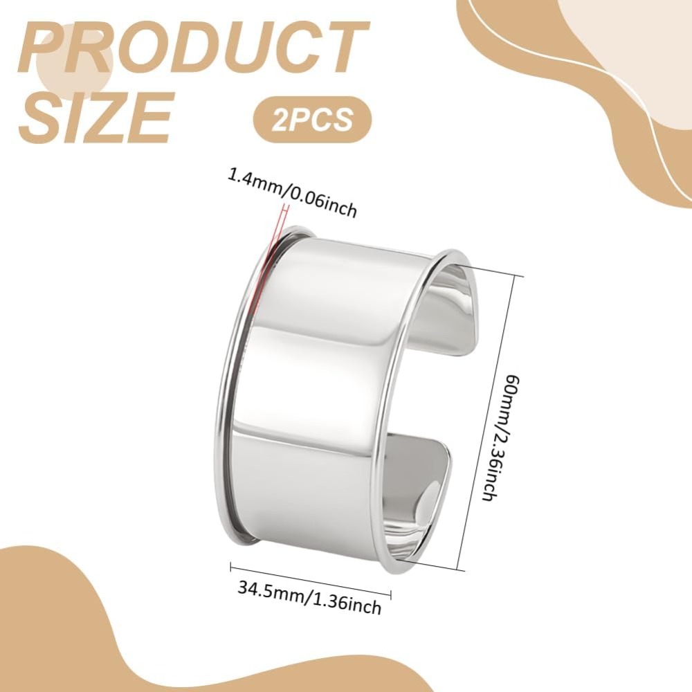 2pcs Platinum Grooved Bangles  - Cuff Bangle Bracelet 评论和价格