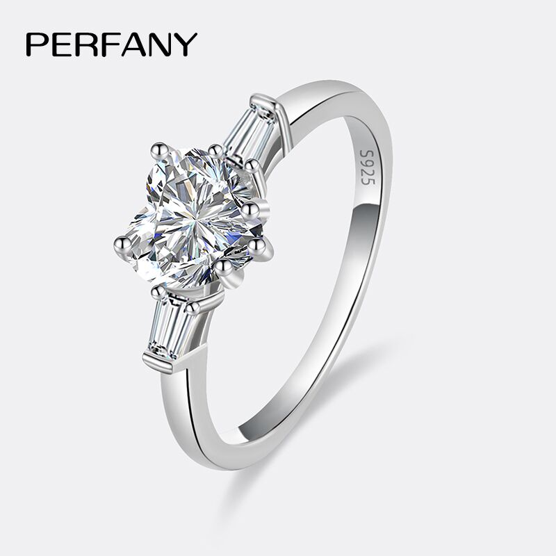 PERFANY 1CT Heart Cut Moissani - Statement Cocktail Ring 评论和价格