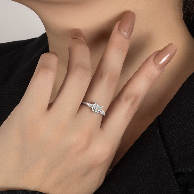 PERFANY 1CT Heart Cut Moissani - Statement Cocktail Ring 评论和价格