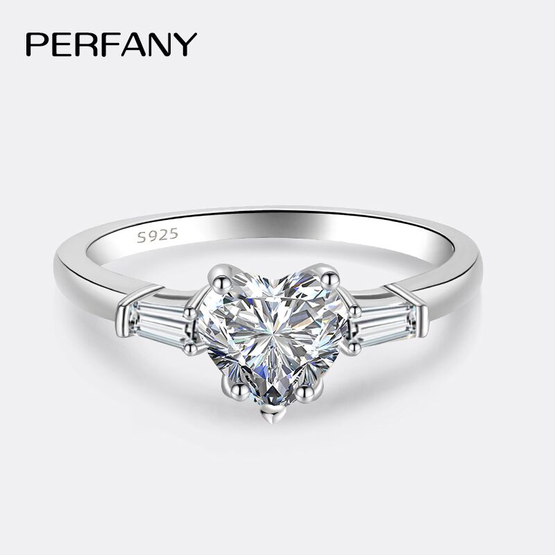 PERFANY 1CT Heart Cut Moissani - Statement Cocktail Ring 评论和价格