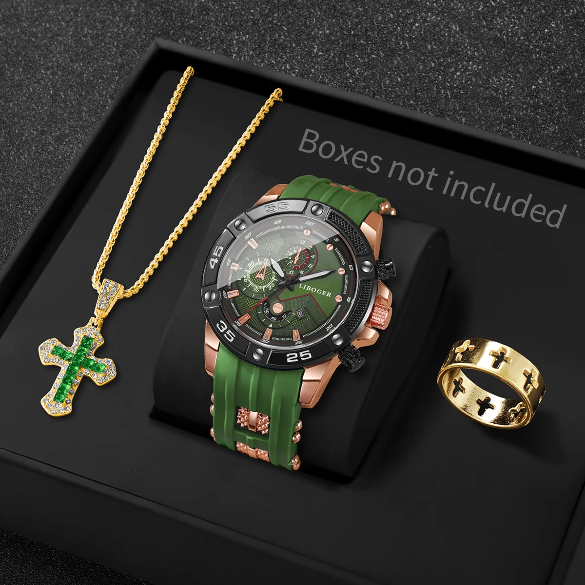 3PCS Fashion Male Sports Watch - Jewelry Type Watches 评论和价格